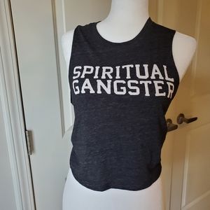 Spiritual gangster loose fitting crop top yoga zen